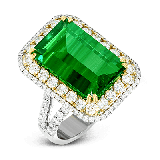 Simon G. Color Ring 18k Gold (White, Yellow) 6.71 ct Emerald 1.81 ct Diamond - MR2469-A-18K-S photo