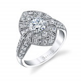 0.75tw Semi-Mount Engagement Ring With 1ct Round Head - s1261 photo