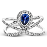 Simon G. Color Ring 18k Gold (White) 0.42 ct Sapphire 0.52 ct Diamond - LR2264-18K-S photo2