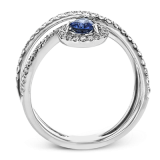 Simon G. Color Ring 18k Gold (White) 0.42 ct Sapphire 0.52 ct Diamond - LR2264-18K-S photo3