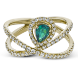 Simon G. Color Ring 18k Gold (White) 0.31 ct Emerald 0.51 ct Diamond - LR2264-Y-18K photo2