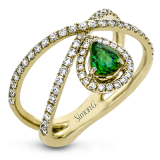 Simon G. Color Ring 18k Gold (White) 0.31 ct Emerald 0.51 ct Diamond - LR2264-Y-18K photo