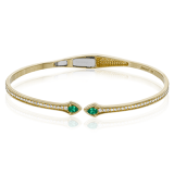 Simon G. Bangle 18k Gold (Yellow) 0.29 ct Emerald 0.42 ct Diamond - LB2274-Y-18K photo