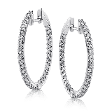 Simon G. Hoop Earring 18k Gold (White) 0.8 ct Diamond - ME1404-18K photo