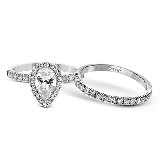 Simon G. 0.71 ctw Bridal Set 18k White Gold Pear Cut Engagement Ring - MR2906-W-18KSET photo2