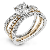 Simon G. 0.77 ctw Bridal Set 18k Two Tone Gold Round Cut Engagement Ring - LR1083-WR-18KSET photo