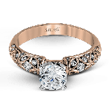 Simon G. Straight 18k Rose Gold Round Cut Engagement Ring - LP1582-D-R-18KS photo3