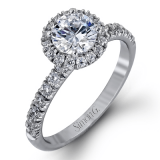 Simon G. Bridal Set 18k White Gold Round Cut Engagement Ring - MR1811-W-18KS photo