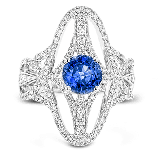 Simon G. Color Ring 18k Gold (White) 1.41 ct Sapphire 1.02 ct Diamond - TR613-18K-S photo2