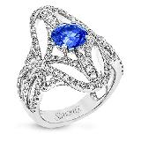 Simon G. Color Ring 18k Gold (White) 1.41 ct Sapphire 1.02 ct Diamond - TR613-18K-S photo