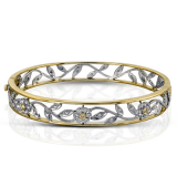 Simon G. Bangle 18k Gold (White, Yellow) 0.92 ct Diamond - MB1151-18K photo