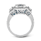 Simon G. 1.01 ctw Halo 18k White Gold Emerald Cut Engagement Ring - LP1996-W-18K photo3