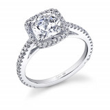0.29tw Semi-Mount Engagement Ring With 1ct Round/Cushion Halo *1/2 - sy590 rch photo