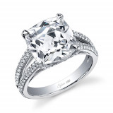 0.49tw Semi-Mount Engagement Ring With 4ct Round Head - sy599 photo