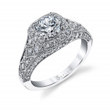 1.19tw Semi-Mount Engagement Ring With 1ct Round Head - s1210 photo