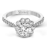 Simon G. Bridal Set 18k White Gold Round Cut Engagement Ring - MR2579-W-18KS photo2