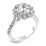 Simon G. Bridal Set 18k White Gold Round Cut Engagement Ring - MR2579-W-18KS photo