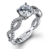 Simon G. Bridal Set 18k White Gold Round Cut Engagement Ring - MR1596-W-18KS photo