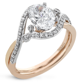 Simon G. Criss Cross 18k Two Tone Gold Oval Cut Engagement Ring - LR2113-OV-WR-18KS photo