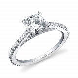 0.31tw Semi-Mount Engagement Ring With 1ct Round Head - sy471 photo
