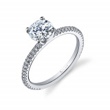 0.30tw Semi-Mount Engagement Ring With 1ct Round Head - sy131 photo