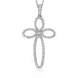 Simon G. Cross Pendant 18k Gold (White) 0.5 ct Diamond - MP2070-18K photo