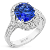 Simon G. Color Ring 18k Gold (White) 3.54 ct Sapphire 1.65 ct Diamond - LR3014-18KW photo