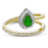 Simon G. Color Ring 18k Gold (White, Yellow) 0.41 ct Emerald 0.33 ct Diamond - LR2334-Y-18K photo2