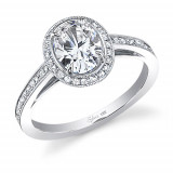 0.33tw Semi-Mount Engagement Ring With 7X5 Oval Head - sy285 photo