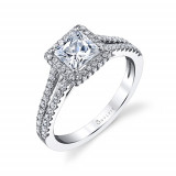 0.45tw Semi-Mount Engagement Ring With 1ct  Pri Head - sy175 photo