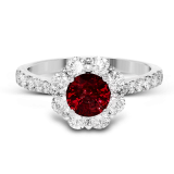 Simon G. Color Ring 18k Gold (White) 1.06 ct Ruby 1.06 ct Diamond - MR2647-18KW-S photo2