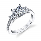 0.65tw Semi-Mount Engagement Ring With 1ct Princess Head - s1217s photo