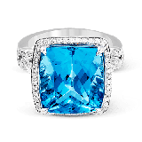 Simon G. Color Ring 18k Gold (White) 9.57 ct Aquamarine 0.68 ct Diamond - TR607-18K-S photo2