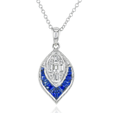 Simon G. Color Pendant 18k Gold (White) 0.37 ct Sapphire 0.19 ct Diamond - LP4780-18K photo