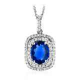 Simon G. Color Pendant 18k Gold (White) 1.49 ct Sapphire 0.23 ct Diamond - MP1920-18K-S photo