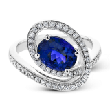 Simon G. Color Ring 18k Gold (White) 2.04 ct Tanzanite 0.38 ct Diamond - MR3023-18K-S photo2