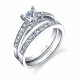 0.32tw Semi-Mount Engagement Ring With 3/4ct Princess Head - sy709 photo