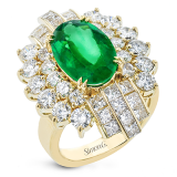 Simon G. Color Ring 18k Gold (Yellow) 3.27 ct Emerald 3.61 ct Diamond - LR2906-18K photo