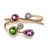 Simon G. Color Ring 18k Gold (Rose) 0.5 ct Sapphire, Tsavorite 0.14 ct Diamond - LR2414-R-18K photo2