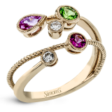 Simon G. Color Ring 18k Gold (Rose) 0.5 ct Sapphire, Tsavorite 0.14 ct Diamond - LR2414-R-18K photo