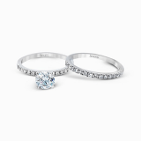 Simon G. 0.58 ctw Bridal Set Platinum White Round Cut Engagement Ring - MR1686-W-PLSET photo2