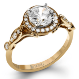 Simon G. Halo 18k Rose Gold Round Cut Engagement Ring - TR523-R-18KS photo