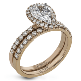 Simon G. Bridal Set 18k Rose Gold Pear Cut Engagement Ring - MR2906-R-18KSET photo
