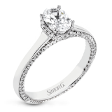 Simon G. Straight 18k White Gold Oval Cut Engagement Ring - LR2817-W-18KS photo