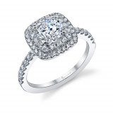0.55tw Semi-Mount Engagement Ring With 1ct Round/Cushion Halo - s1097 photo