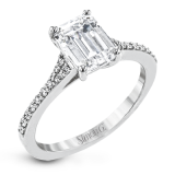 Simon G. 0.16 ctw Straight 18k White Gold Emerald Cut Engagement Ring - LR2507-W-18KS photo