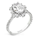 Simon G. Halo 18k White Gold Oval Cut Engagement Ring - LR2847-W-18KS photo