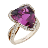 Simon G. Color Ring 18k Gold (Rose) 9.54 ct Tourmaline 0.39 ct Diamond - LR3084-18K photo