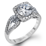 Simon G. 0.45 ctw Halo 18k White Gold Round Cut Engagement Ring - MR1828-W-18KS photo