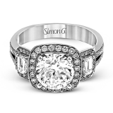 Simon G. 0.44 ctw Halo 18k White Gold Round Cut Engagement Ring - TR484-W-18KS photo2